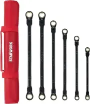 STARWORK TRUE MECHANIC™ 6-Piece SAE&Metric, Flex-Head Double Box End Wrench Set