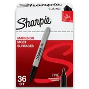 Sharpie Permanent Marker Fine Point 1.0mm Black Box 36