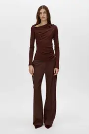 Mai Long Sleeve Top in Almandine Brown - CAMILLA AND MARC® C&M
