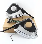 LED DRL Daytime Running Light Front Fog Lamps with Turn Signal Accessories Compatible With Toyota Fortuner 2015 2016 2017 2018 2019 2020