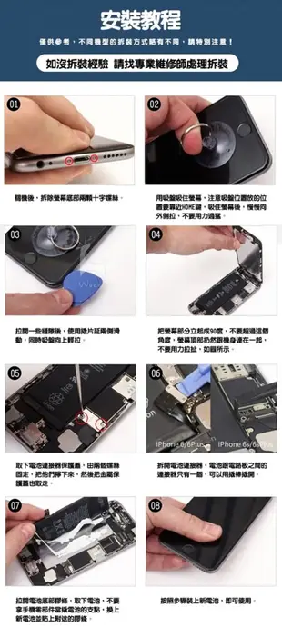 《半年保固》全新 iphone6s電池 DIY電池更換組 零循環 副廠電池 贈工具組贈背膠 (6.9折)