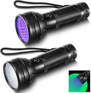 Retisee 2 Pcs Glow Disc Golf Light UV Flashlight 51 LED UV Charging Flashlights Glow Golf Balls UV Light Handheld Blacklight, Battery Not Included