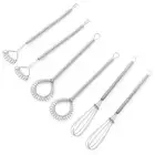 6Pcs Easy to Clean Spring Whisk Stainless Steel Small whisk Kitchen Cooking