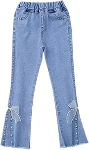 [Generic] Perfect Pant Girls Jeans Autumn Style Medium and Large Children's Bell Bottom Pants Girls Leggings 2T Legging Girl Toddler