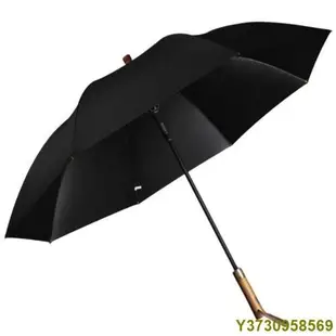 商務實木柄高爾夫自動傘  8骨晴雨兩用雨傘 雙人傘 加大抗風 強韌長傘 素色直傘  黑膠傘-現貨熱銷-