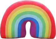 Rainbow Pillow for Girls 13.78inch Arch-Shaped Decorative Rainbow Throw Pillow Plush PP Cotton Stuffed Cushion for Sofa Chair Bed Red, Throw