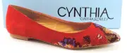 Women's Cynthia Rowley Astor Ballet Flat Pointy Toe Shoes Suede Red Size 6.5