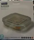 Glasslock Food-Storage Container Airtight Lids Freezer Microwave Oven Safe 2pc$$