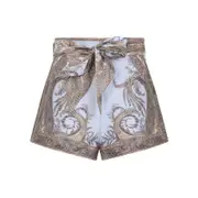 [Zimmermann] Zimmermann-Lilac Paisley Silk Hypnotic Flat Front Short-Donna 3 NUM