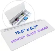 Whiteboard for Desk, Dry Erase Glass White Board with Storage Box - Computer....