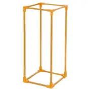 31.5" Metal Wedding Column Vase Stand Geometric Frame Flower Rack, Gold