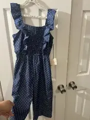 LOVE SQUARED Girl’s Polka Dot Sleeveless Jumpsuit Size 12