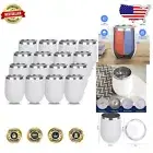 Modern Double Wall Insulated Wine Tumblers - 16 Pack 12oz Travel Mugs with Lids