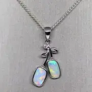 Cherry 14k Crystal Solid Australian Opal Pendant
