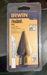 Irwin 10234 #4 Unibit Step Drill Bit 3/16"-7/8" Speed Point HSS USA NOS 12 sizes