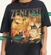 Limited Zenitsu Agatsuma T-shirt, 90s Anime Tee Gift for Woman and Man Oversized