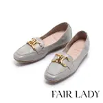 【FAIR LADY】我的旅行日記 都會雙C飾釦羊皮平底鞋(岩灰、502777)