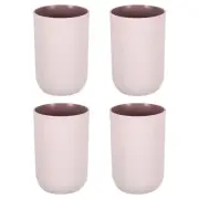 4Pcs Drinking Cups, Unbreakable Bathroom Cup Toothbrush Holder, Pink
