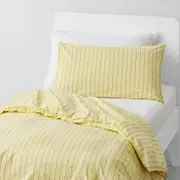 Sheridan Bayley Stripe Washed Percale Quilt Cover Set in Lemon Yellow Material: Cotton @Sheridan Rewards