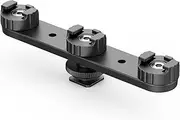 PT-23 Cold Shoe Bracket Vlog Expansion Bracket with 3 Cold Shoe Mounts 180° Rotatable for Mounting LED Video Light Microphone BBZY