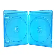 50 Double Blue Case Blu-Ray DVD CD Disc Movie Video Box