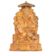 Antique Style Handmade Brass Indien God with Peacock Statue Vintage Finish