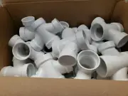 25 EACH TIGER PVC DOUBLE SAN TEE, 2X2X1-1/2X1-1/2