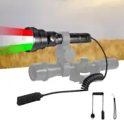 T28 LED Hunting Light 3-Color-In-1(Red, White, Green) Zoomable Predator Flashlig