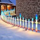 2025 SALE HOT Solar Powered Garden Fence Lights Outdoor Picket Border Xmas Lamp
