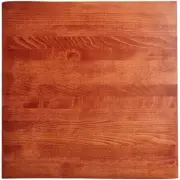 24'' Square Solid Wood Live Edge Restaurant Table Top in Mahogany Wood Finish