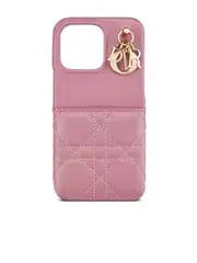 Dior Case Iphone 13 Pro in Dark Lavender Cannage lambskin