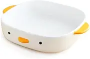 PURROOM Cute Duck Baking Dish, Ceramic Casserole Square Dish, Porcelain Pie Pan, 9x9 in Medium Baking Pan with Handles, Oven Safe & Durable Bakeware for Lasagna.