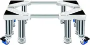Adjustable Fridge StandMovable Base for Freestanding Fridge Freezer Height 25cm/9.8in Appliance Wheels Adjustable Fridge Freezer Trolley Double Door Wine Cooler Stand (8 Legs 4 Wheels) (6