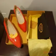 NWB Tod's red patent leather ballerina flats 38