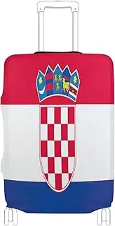 [Joisal] Dominican Republic Flag Cover for Luggage Fit 18-32 Inch Luggage Covers for Suitcase Tsa Approved, Luggage Wraps for Suitcase, Croatia Flag, L 26-28 in