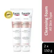 2x Eucerin Spotless Brightening Cleansing Foam Face Wash 150g FREE SHIPPING