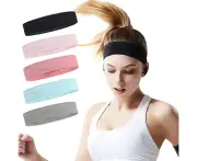 5 pcs, Workout Headbands for Women Men Non Slip Headband Sport Headbands Sweatbands Elastic Sport Hair Bands for Yoga Running Sports Travel Indoor