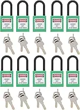 Lockout Tagout Lock, 10 Durable Lock Out Tag Out Padlocks for Industrial Use for Chemicals for Factories(green)