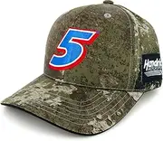 Checkered Flag Sports Kyle Larson 2025 Camo Big Number #5 Snapback Hat, Green Camouflage, One Size