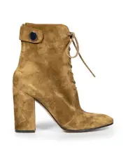 Khaki Suede Lace Up Ankle Boots