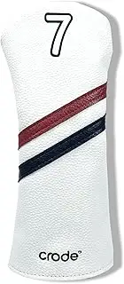 CRODE Golf Club Head Covers Premium Leather for Iron(9pcs/Set), Driver, Fairway Wood, Hybrid, Blade Putter, and Mallet Putter Cover Fit Most Brands
