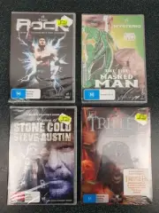 WWE Sealed Dvd Bundle The Rock, Triple H, Rey Mysterio, Steve Austin Brand New
