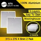 ACC187 Westinghouse Rangehood Filters 315 x 276 X 8mm PAIR Top Quality Pair