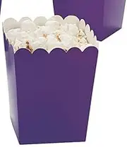 Purple Open-Top Popcorn Box Set of 36 Popcorn Favor Boxes Cardboard Candy Container Parties Popcorn Boxes Mini Paper Popcorn Box for Party(Bottom Size- 2.2 x 2.2Inch,Open top- 3 x 3 inch,Height-4.6 In