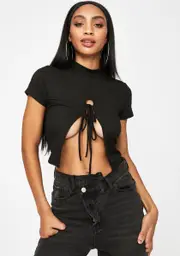 Could've Been U Front Tie Crop Tee