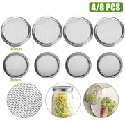 4/8Pc Mason Jar Strainer Lid Sprouting Stainless Steel Filter Cover Wide/Regular
