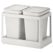 HÅLLBAR waste sorting solution, with pull-out/light grey, 20 l