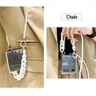 For Samsung Galaxy Z Flip6/5/4/3 PC Case White Luxury Wristband Bracelet Chain