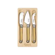 3pc Laguiole Etiquette Mini Soft Cheese/Pate Knife Set Utensils Cutlery Ivory