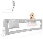 lionelo EVA Bed Rail Guard 150Lx42H cm Foldable 180° with tilt adjustment, Mesh Fabric, SecureBelt Straps Safety Barrier for Toddlers bed with Safe Lock, Storage Pocket, Durable Frame, Easy to Install